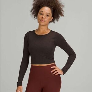 NWT Lululemon Ebb to Street Long Sleeve Crop Top Shirt
French Press Brown 12